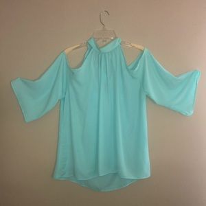 Aqua, cold shoulder blouse in XL